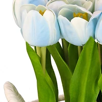 10" Tulip Bouquet in White Basket