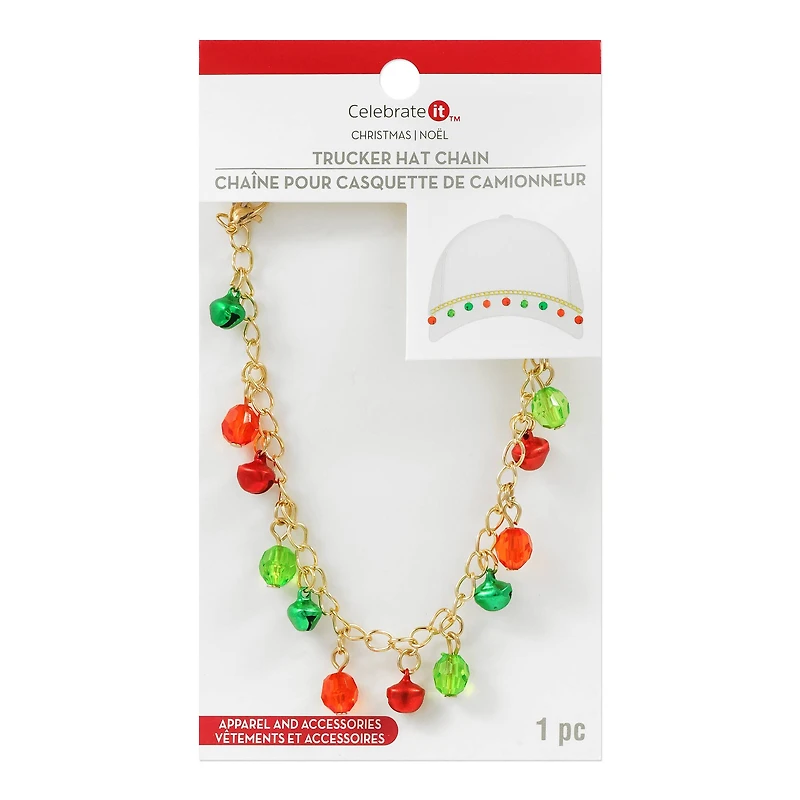Red & Green Bells Trucker Hat Chain by Celebrate It™