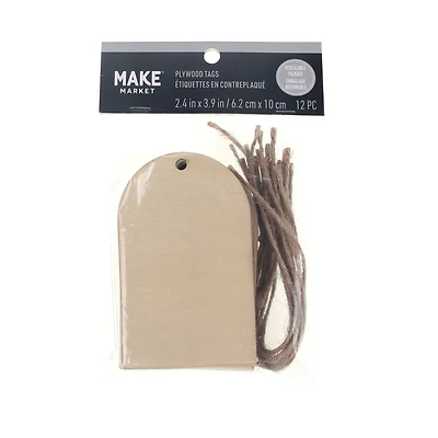 4" Plywood Tags, 12ct. by Make Market®