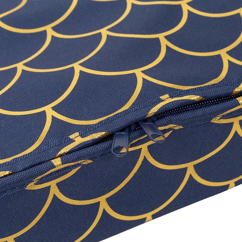 Honey Can Do Golden Scallop Print Stemware Storage Box Set