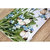Letistitch Butterflies And Bluebird Flowers Counted Cross Stitch Kit