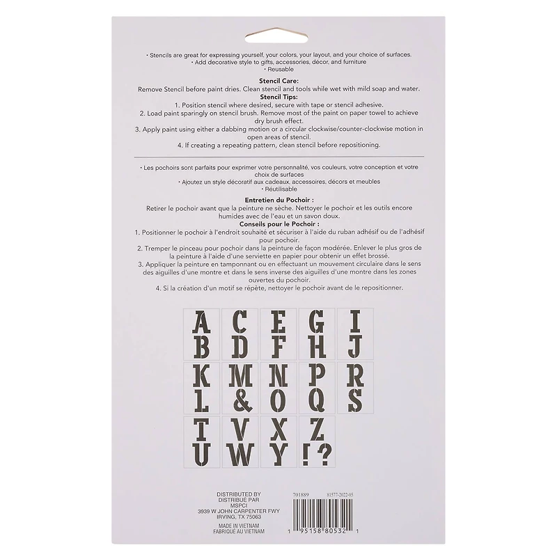 4.5" Serif Alphabet Stencils by Craft Smart®