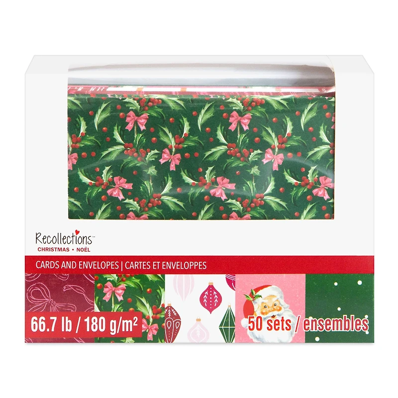Holly Jolly Christmas Cards & Envelopes, 50ct. by Recollections™