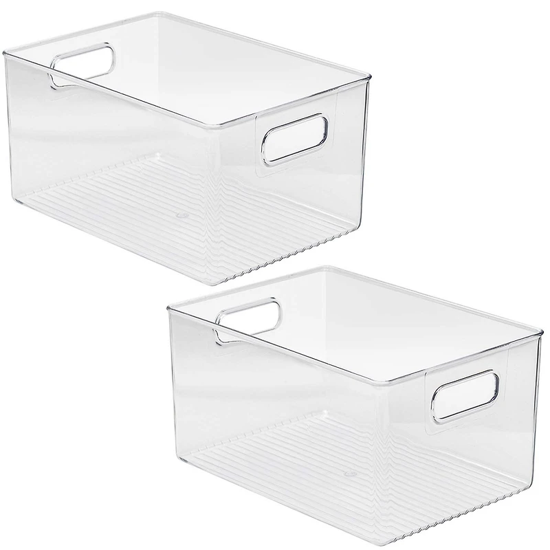 Sorbus 11.25" Clear Plastic Handled Bin Set