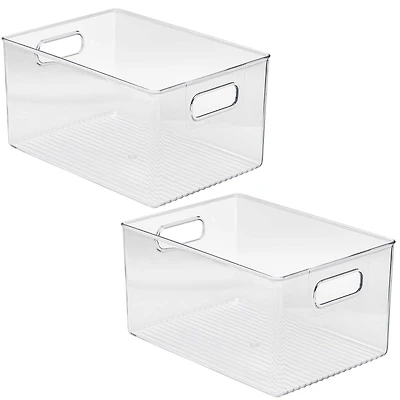 Sorbus 11.25" Clear Plastic Handled Bin Set
