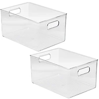 Sorbus 11.25" Clear Plastic Handled Bin Set