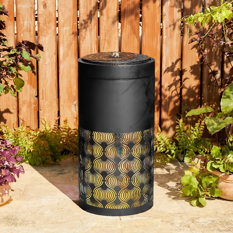 Glitzhome® 24" Metal LED Cutout Pattern Outdoor Fountain