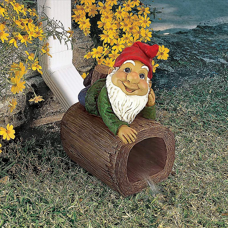 Design Toscano 10.5" Stormy the Gnome Gutter Guardian Downspout Statue