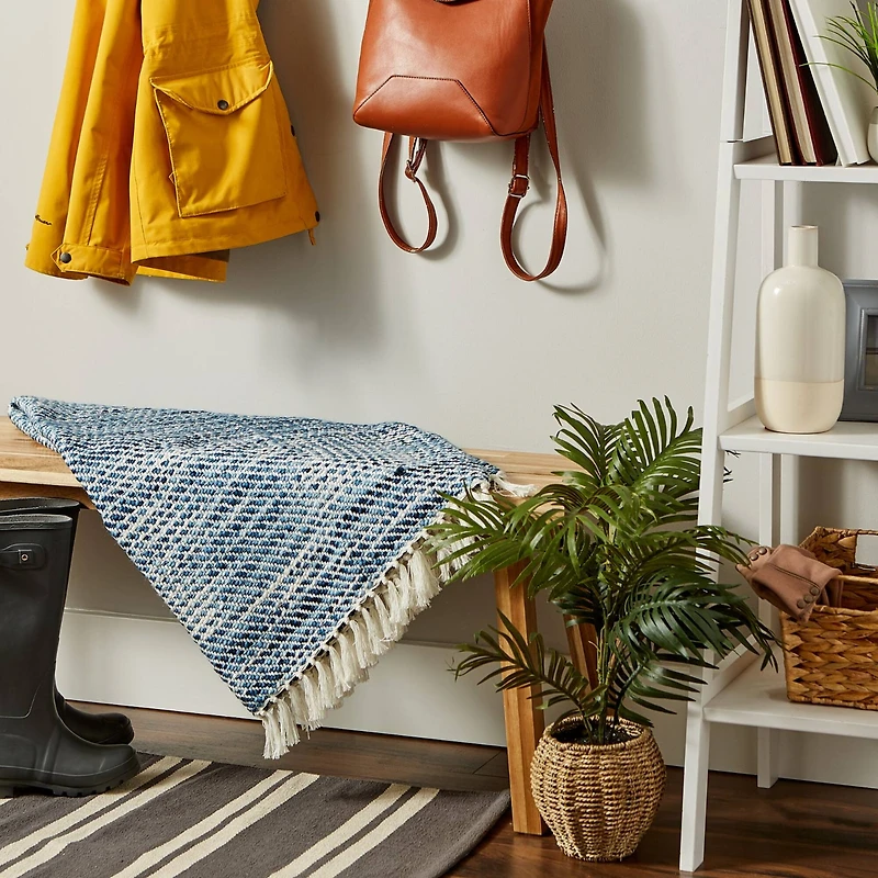 DII® Blue Tone Diagonal Stripe Acrylic Throw