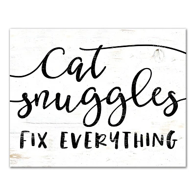 Cat Snuggles Fix Everything Canvas Wall Art