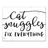 Cat Snuggles Fix Everything Canvas Wall Art