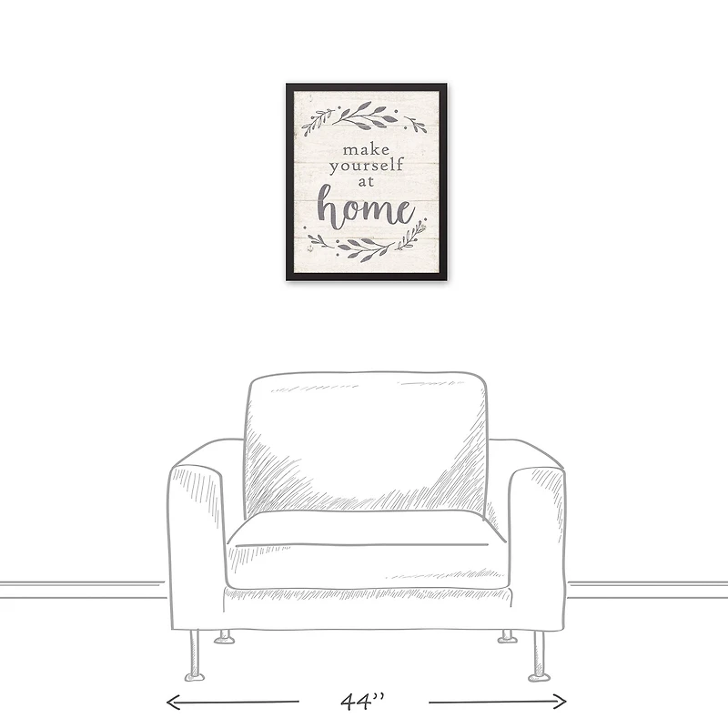 Make Yourself at Home 16" x 20" Black Framed Canvas