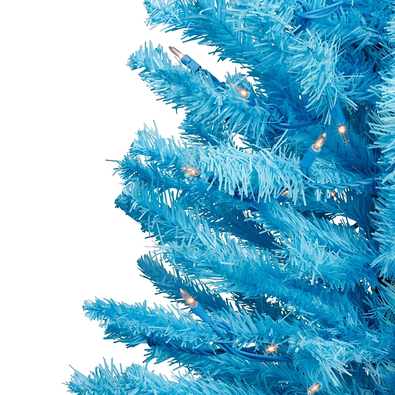 4ft. Pre-Lit Medium Sky Blue Pine Artificial Christmas Tree, Clear Lights