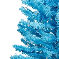 4ft. Pre-Lit Medium Sky Blue Pine Artificial Christmas Tree, Clear Lights