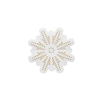 Hello Honey® 7.7" White LED Lighted Stoneware Bisque Snowflake Accent