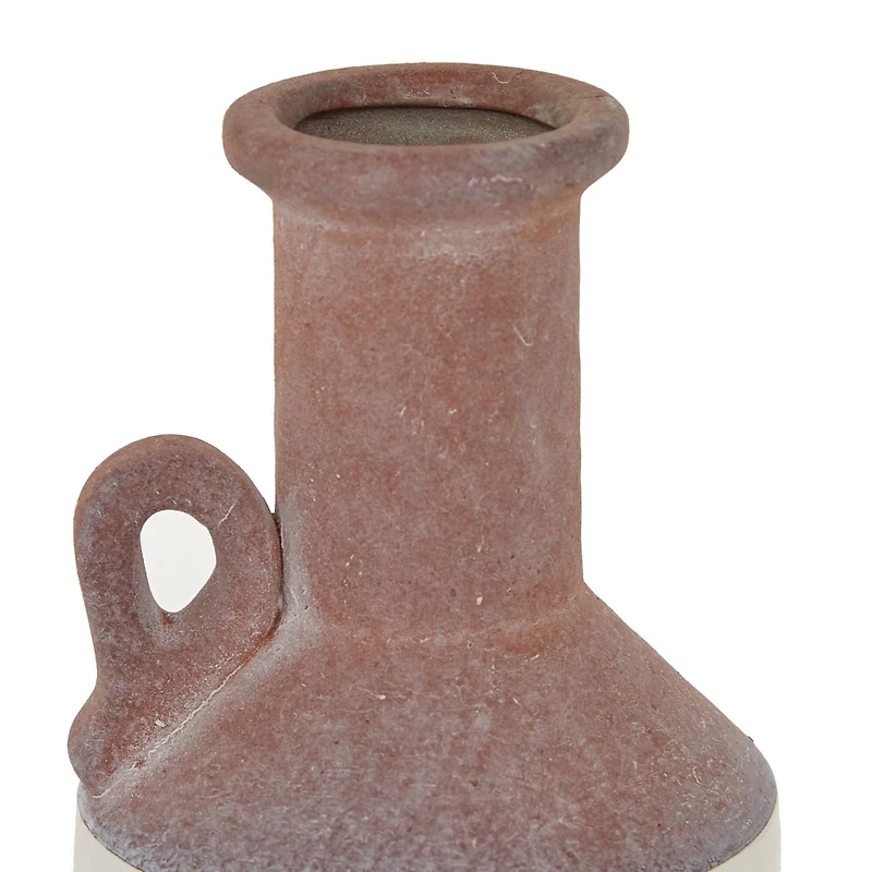 White Ceramic Farmhouse Vase, 12" x 6" x 6"