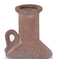 White Ceramic Farmhouse Vase, 12" x 6" x 6"