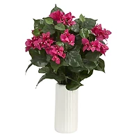 18" Bougainvillea Arrangement in White Vase