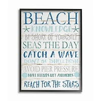 Stupell Industries Beach Knowledge Black Framed Wall Art