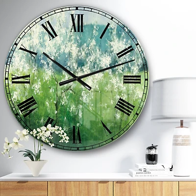Designart 'Green Mountain Spring Traditional Wall Clock