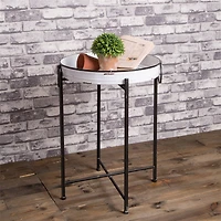 Glitzhome® Farmhouse Enamel Metal Serving Table