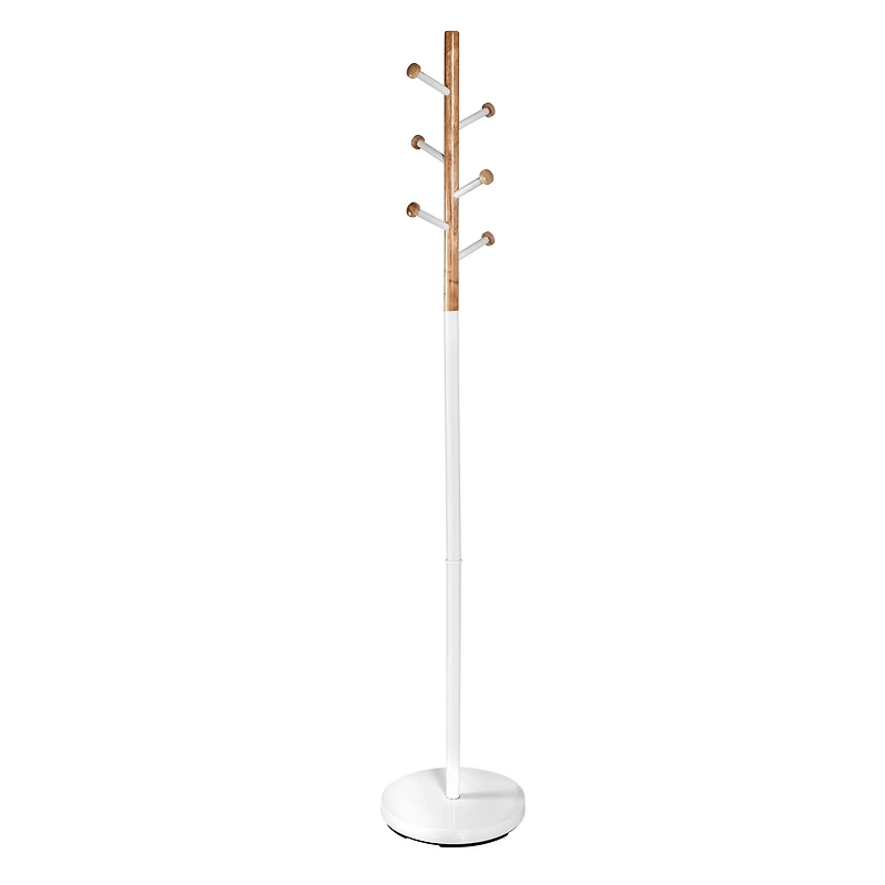 Honey Can Do 69.3" White Freestanding Corner Coat Rack 