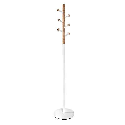 Honey Can Do 69.3" White Freestanding Corner Coat Rack