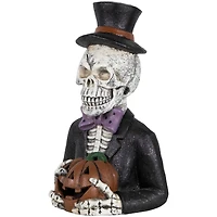 23.5" LED Skeleton with Jack-O-Lantern Halloween Decoration