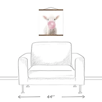 Baby Lamb 16" x 16" Teak Hanging Canvas