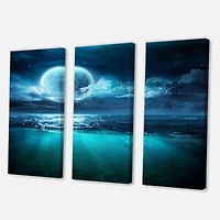 Designart - Romantic Moon Over Deep Blue Sea II