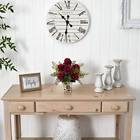 13" Rose & Maiden Hair with Floral Planter