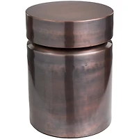 19" Copper Metal Drum Accent Table