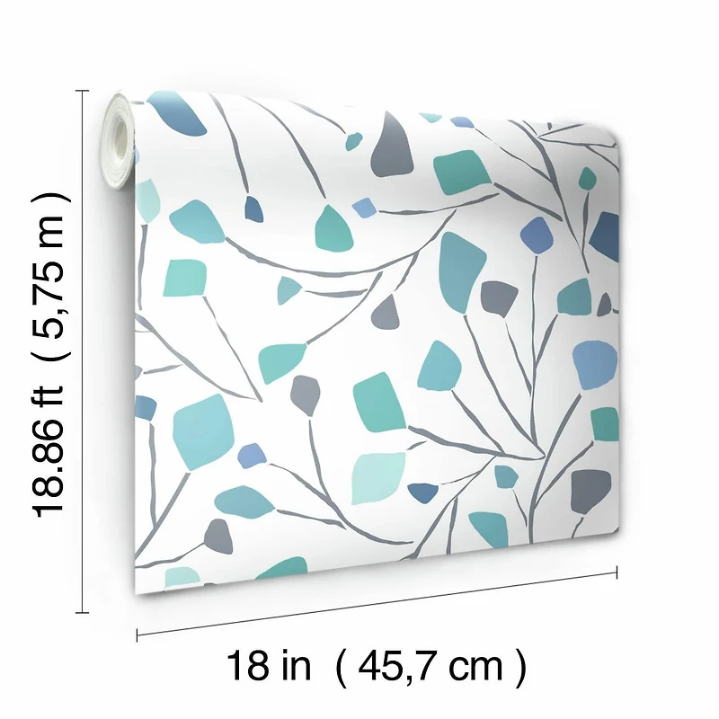 RoomMates Blue Terrazzo Branch Peel & Stick Wallpaper