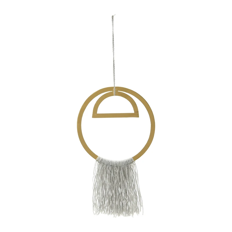 Hello Honey® Gold Round Metal Wall Hanging with Tassel