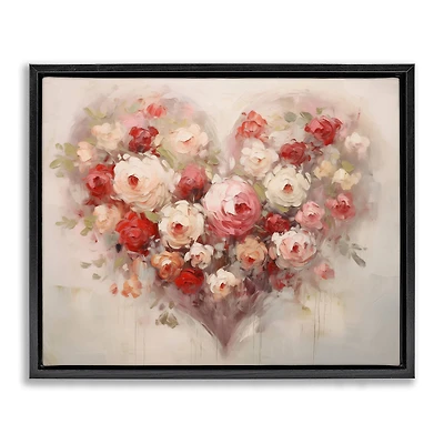 Stupell Industries Valentine Roses Heart Floating Frame Wall Art