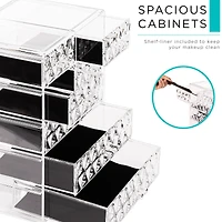 Sorbus Brown Makeup & Jewelry Storage Case with 3 Large & 4 Small Drawers