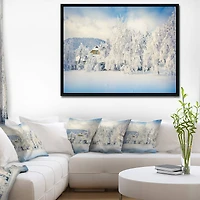 Designart - White Winter Mountain Landscape