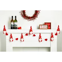Glitzhome® 6ft. Fabric Valentine's Gnome & Heart Garland