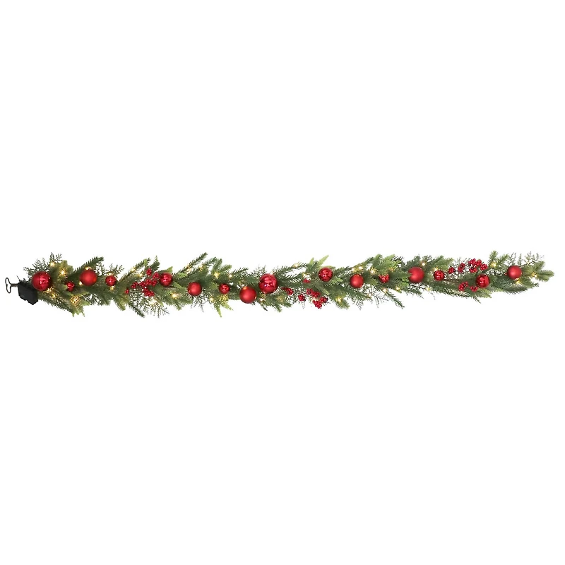 6ft. Pre-Lit Red Ornament & Berry Garland by Ashland®