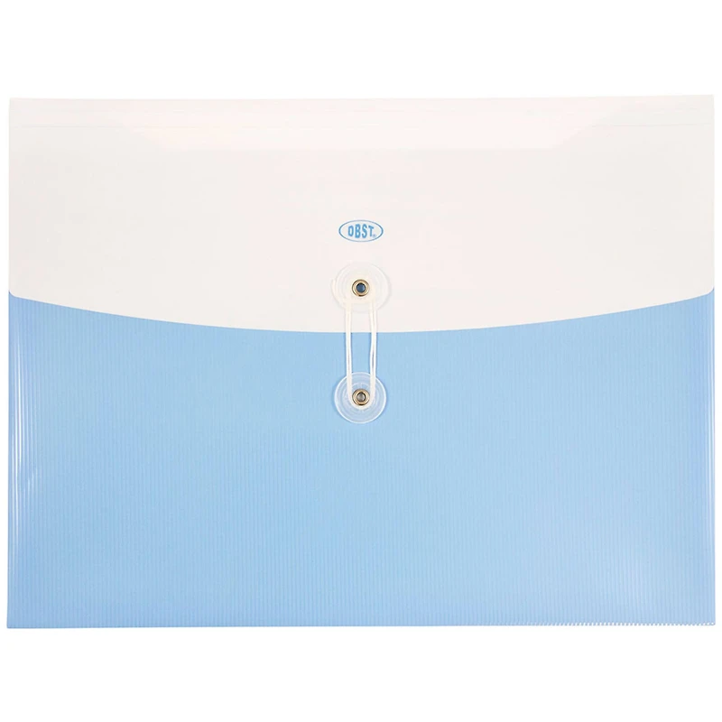 JAM Paper 9.75" x 13" Two-Tone Light Blue Plastic Button & String Tie Closure Envelopes, 12ct.