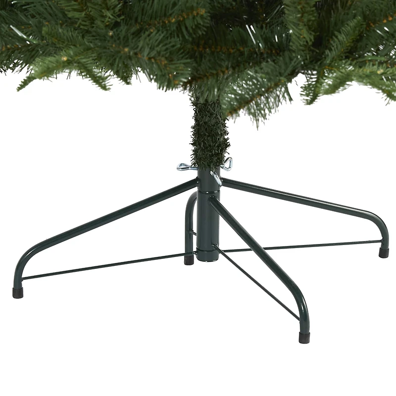 7ft. Pre-Lit Grand Teton Spruce Flat Back Artificial Christmas Tree, Clear LED Lights