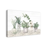 Glass Pots With Plants 36" x 24" Canvas Wall Art