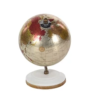 7" White Metal Modern Globe