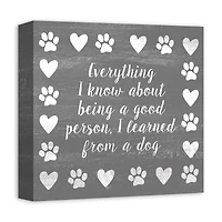 I Learned From a Dog Canvas Wall Art