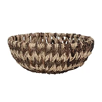 Hello Honey® 12.5" Brown Woven Buri & Banana Fiber Basket Organizer