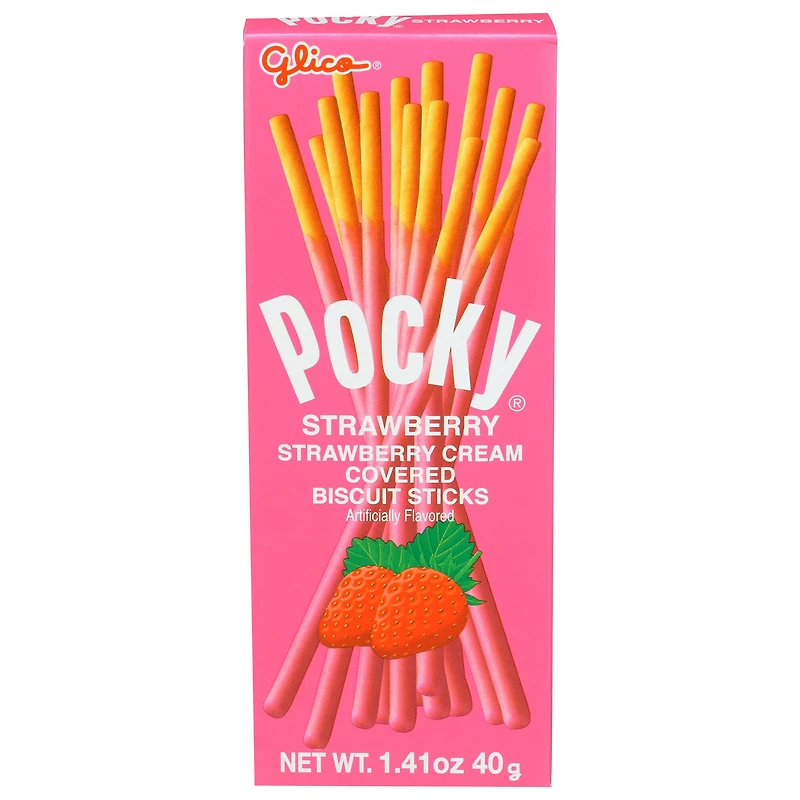Glico Pocky Strawberry Cream Covered Biscuit Sticks