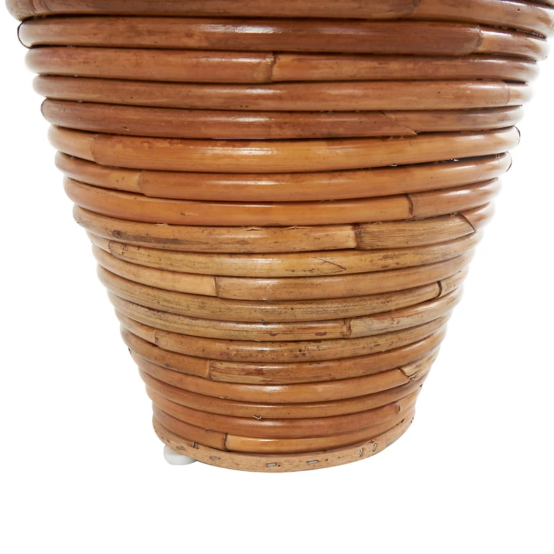 28" Brown Rattan Handmade Wrapped Vase