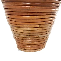 28" Brown Rattan Handmade Wrapped Vase