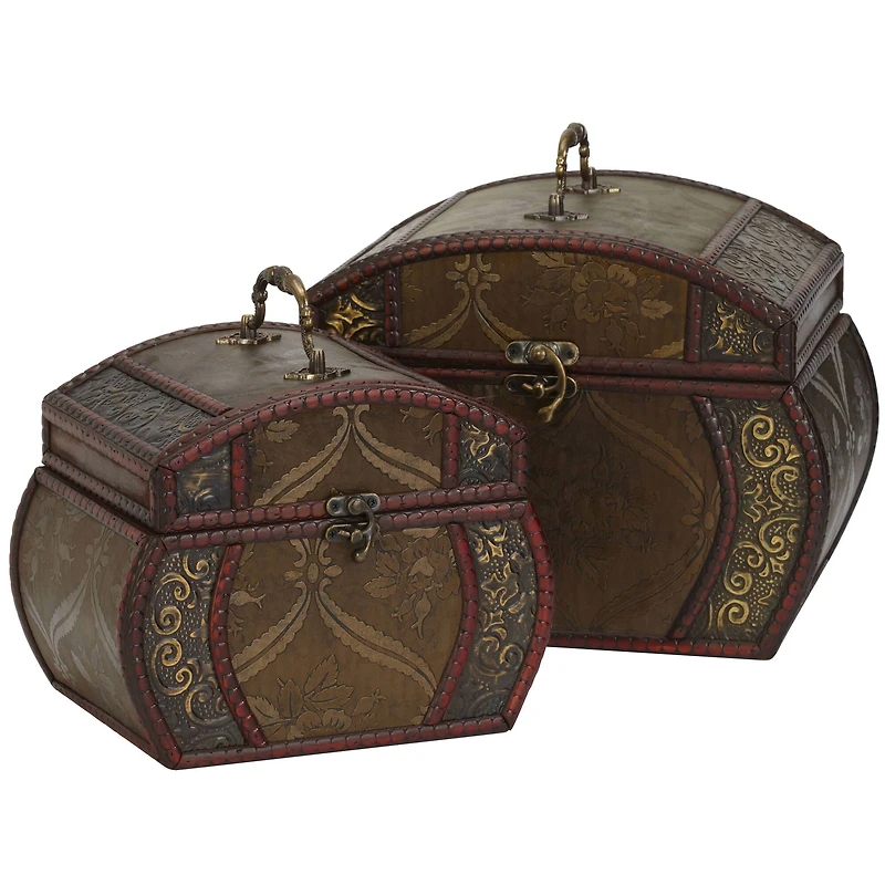 Brown Decorative Chests Set