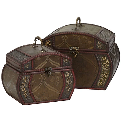 Brown Decorative Chests Set